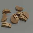 PATIKIL Table Number Holders, 8Pcs Wooden Table Name Stands Semicircular Design Modern Card Holders for Wedding Reception Anniversary Party Events, Wood Color