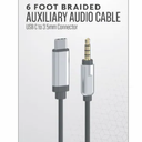 6 Foot Braided Auxiliary Audio Cable