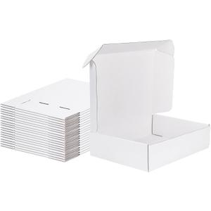 MEBRUDY 12x9x3 Shipping Boxes, 20 Pack White Literature Mailer Corrugated Cardboard Box for Small Business Mailing Packaging (All White)