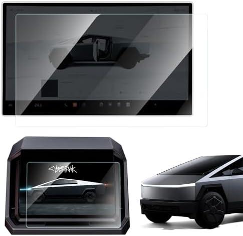 ThinSGO Screen Protectors for Tesla Cybertruck 2024 Clear HD, Tesla Dashboard Touchscreen Infotainment Display Cover 9H PET Ultra Tough, Front & Back (Clear)