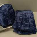 Homzard Velvet Quilt Set Queen Size Bedding Set, Blue Queen Size Comforter Set,Navy Blue Bedspreads, Luxurious Plush Bedding Sets，Soft Lightweight for All Season