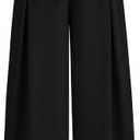 PRETTYGARDEN Women's Wide Leg Work Pants Business Casual High Waisted Loose Palazzo Trouser Summer Clothes (Black)