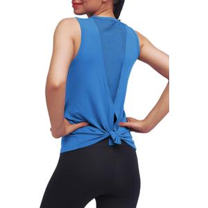 Mippo Workout Tops for Women Yoga Tank Athletic Muscle Shirts Tie Back | Open Back, Loose Fit, Breathable Mesh, Racerback, Sleeveless Shirts, Workout Clothes for Women (XL)