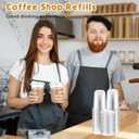 50 Sets 16 oz Clear Plastic Cups with Strawless Sip Lids, Thickened Clear Disposable Plastic PET Crystal Cups for Iced Coffee, Smoothie, Cold Beverage, Drink Shops and Party Catering