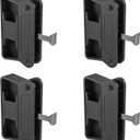 4-Pack A 201 Sliding Screen Door Handle Kit, Heavy-Duty Black Plastic Replacement Pull with Long Latch, Easy to Install Set for Patio Doors