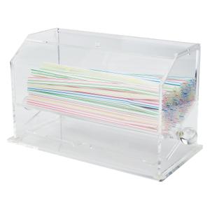 Winco Acrylic Straw Dispenser, Medium, 12.38 x 5.5 x 7.13 inches, Clear