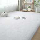 White Fluffy Area Rug Bedroom: Shag Rugs for Bedroom -White Area Rug 5x7 Plush Fuzzy Carpet for Living Room,Christmas Rug