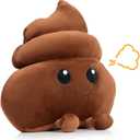 Poop Emoji Fart Noise Maker - Large 11 Plush Toy Makes 20 Hilarious Farting Sounds - Funny Gag Gift for Friends and Coworkers