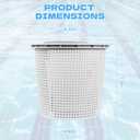 Heavy Duty 8 Inch Skimmer Basket for Pentair 85014500 & S200 Pool Skimmers - Built-in Weight, Stainless Steel Handle with Rubber Grip