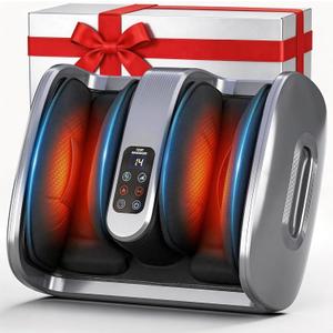Foot Massager, Electric Shiatsu Foot and Leg Massager with Heat and Cooling, Deep Kneading Foot Massage Vibration , Adjustable Mode & Intensity, Timer Auto Shut-Off, Home Relaxation Gift for Men Women