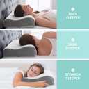 Cervical Neck Pillow, Soft Contour Memory Foam Pillow for Neck Support, Cervical Orthopedic Pillows for Sleeping, Ergonomic Bed Pillow for Side, Back and Stomach Sleepers, Washable Pillowcase