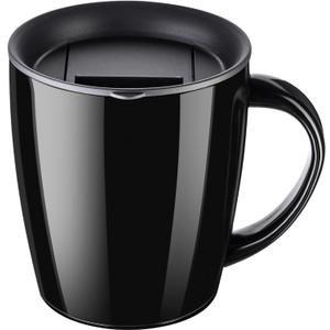 PARACITY Insulated Coffee Mug Stainless Steel Coffee Mug with Lid Handle Double Wall Vacuum Travel Mug Camping Tumbler Cup Men Women 12 oz (Black)