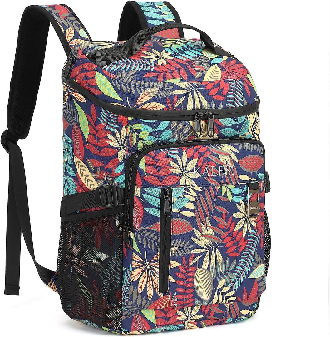 Kalesi Cooler Backpack 36 Cans Lightweight Insulated Backpack Cooler Leak-Proof Travel Camping Lunch Backpack Outdoor Cutlery Backpack for Men and Women