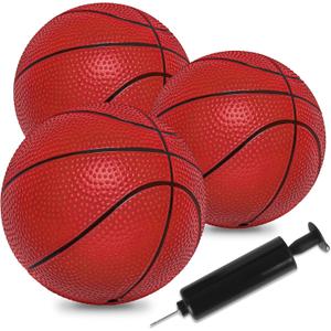 6" Mini Basketballs, 6 Pack Small Basketballs for Kids Basket Ball Hoop, PVC Mini Toy Basketball for Indoor Basketball Hoop, Pool Basket Ball for Toddler Adults Outdoor (Medium-3 PACK, Brown)