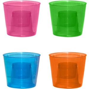 Party Essentials Hard Plastic 4-Ounce Bomber Cups, Assorted Neon, 12-Count