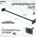 Zonon 2 Pcs Heavy Duty Outdoor Pull up Bars Heavy Strength Training Chin up Bars for Home Gyms Full Body Exercise Support 440 Lbs, Installed on 4 x 4, 4 x 6 or 6 x 6 Posts(Not Included), Green