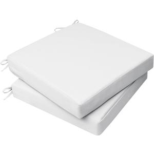 AAAAAcessories Outdoor Seat Cushions for Chairs, Waterproof, Fade-Resistant, 18.5" x 16" x 3", Patio Furniture Replacement Cushions, Set of 2, Creamy White