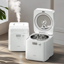 Mifasol Stainless Steel Humidifier, 3.3L/0.87Gal Steam Humidifier Large Room up to 800 sq ft, Easy to Clean Warm Mist Humidifiers for Bedroom Baby Nursery Home Office, White