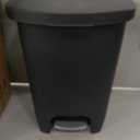 Glad 13 Gallon Trash Can | Plastic Kitchen Waste Bin with Odor Protection of Lid | Hands Free with Step On Foot Pedal and Garbage Bag Rings, Black