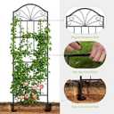 VOXOR Metal Trellis for Climbing Plants Outdoor, 60 * 19.7 Inch Tall Garden Trellis with Black Rustproof Coating, Decorative Rose Trellis for Climbing Roses, Vines, and Flowers, 2 Pack