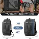 Carry on Backpack for 1-10 Days Trips, Extra Large 40L-50L Travel Backpack TSA Approved, Expandable Laptop Bagpack, Water Resistant Bag Compatible with 17.3 inch Laptops, Black