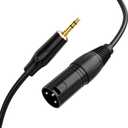 CableCreation 3.5mm to XLR Cable 10FT, Aux Male to XLR Male Microphone Cable, XLR to 3.5mm Cable Compatible with iPhone, iPod, Tablet, Laptop, Microphone, Amplifier, Audio Board, 3M