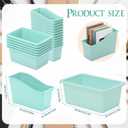 Harloon 24Pcs Plastic Book Bins for Classroom with Labels Back to School Durable Book and Binder Holder and Cubby Bin Storage Bins Vertical Books Organizer for Home Office Organization(Light Green)
