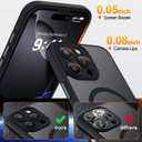 SEXYMOM Magnetic for iPhone 16 Pro Max Case with 2 Privacy Screen Protectors - Upgraded Camera Protection - Wireless Charging Compatible,21ft Drop Tested,Slim Fit Matte Phone Case - Black