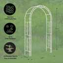 Plow & Hearth Arch Metal Outdoor Garden Arbor Montebello White, 7 Feet Tall, Iron Trellis Lattice for Climbing Plants, Wedding Arch, Outdoor Patio Dcor