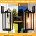 20" Large Dusk to Dawn Outdoor Wall Lantern with Closed Bottom - Oil Rubbed Bronze Outdoor Porch Lantern Wall Mounted, Waterproof Modern Outside Wall Sconce Coach Lamp for House, E26, 2 Packs, 2 Packs-20IN