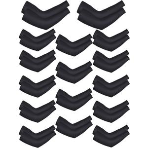 Bememo 16 Pairs UV Sun Protection Arm Sleeves for Men Women Cooling Arm Sleeves for Sports Workouts Tattoo Covers (Black, S)
