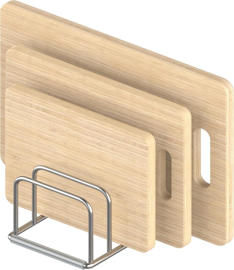 Cutting Board Organizer Stand Holder,304 Stainless Steel Chopping Board Holder,Pot Pan Lid Holder Rack kitchen Shelf Bakeware,Cookie Sheets Organizer (1.0 Inch Width Slots)