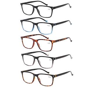 READING GLASSES 5 Pack Reading Glasses Men Women Spring Hinges Comfortable Glasses for Reading (5 Mix, 2.0)