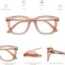 AMOMOMA Retro Square Blue Light Blocking Reading Glasses for Women Vintage Computer Prescription Readers AM6033 (C2 Transparent Brown+c3 Grey Tortoise)