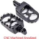 Hopider CNC Wide Foot Pegs 360 Roating MX Chopper Bobber Style for harley Dyna Sportster Fatboy Iron 883,Black