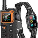 Dog Training Collar, 3000 Metres Range, Electric Dog Collar with Remote Control, 4 Light/Sound/Vibration/Shock Modes, IP67 Water Resistant, Suitable for Small and Large Dogs