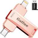 Gulloe 512GB Flash Drive Intended for iPhone, Plug and Play, No Application Required, Memory Stick Storage for Photos and Videos Backup, Compatible with iPhone iPad Android PC (Rose Gold)