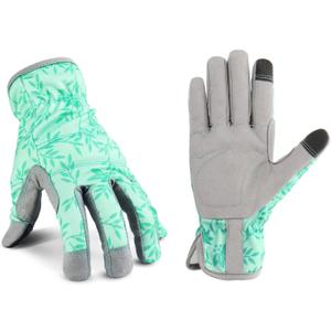 YRTSH Leather Gardening Gloves for Women, Flexible Breathable Garden Gloves, Thorn Proof Working Gloves for Weeding, Digging and Pruning, Green, X-Small Fit Small Hand (Blue, S)