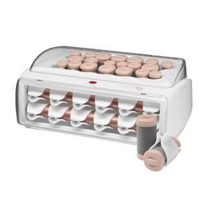 INFINITIPRO BY CONAIR Ceramic Flocked - Hot Rollers for Long, Medium, and All Hair - Hair Curler - Hair Roller Clips Included - 1 1/4-inch, 1-inch, and 3/4-inch Rollers (1 Count (Pack of 1), White)