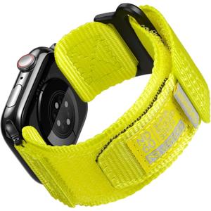 Nereides Compatible with Apple Watch Series 11 Band Series 10/9/8/7/6/5/4/SE/SE2/Ultra 3/2/1, Nylon Sports Strap with Woven Design for 49mm/46mm/45mm/44mm (XL,Tennis yellow)