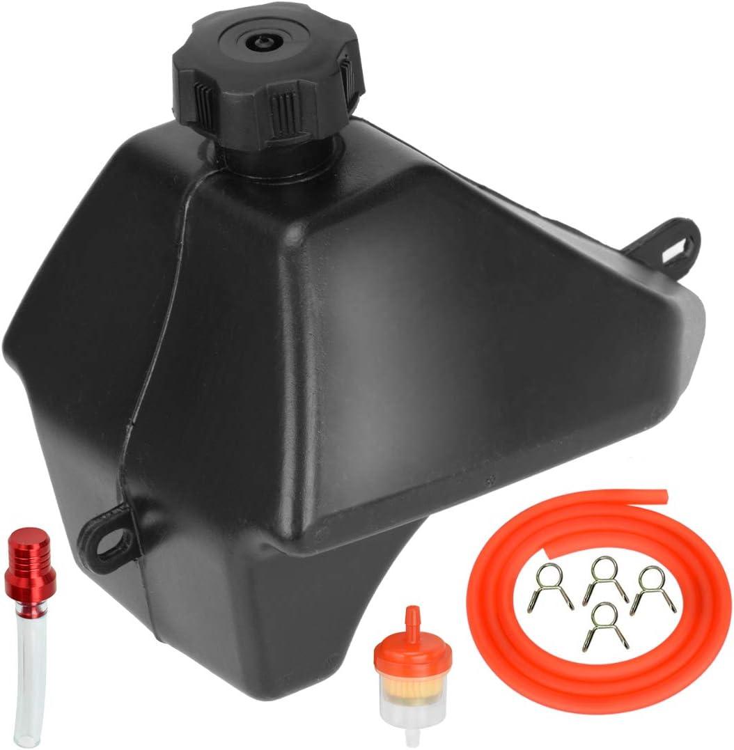 FVRITO Gas Fuel Petrol Tank for 50cc 70cc 90cc 110cc 125cc Coolster 3050C 3125R 3125XR8 Taotao ATA 125D RPS KAYO BMS Peace Roketa Yamoto Sunl Jetmoto Vitacci Rider Kids ATV Quad Chinese 4 Wheeler (plastic)