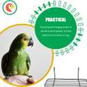  Balacoo Parrot Birdcage Platform Perch with Hanging Hooks - Iron Grid Wall Shelf for Small Pet Birds Bird Cage Accessory Stand for Climbing Resting and Display 9.84X3.93X2.75In