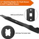 942-0741A Mulching Blade Fits for Craftsman 21" Deck, 942-0741 Mower Blades for Troy Bilt TB130 TB230 410 Craftsman 247 Series Push Mower, SC700E Self Propelled, 2 Pack