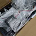 ODK 40 Inch Small Computer Desk with 4 Fabric Drawers, Modern Writing PC Desk for Small Spaces, Study & Home Office Desk with Storage Shelves, Black