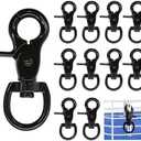 10PCS Trigger Snap Hooks 2.32'' x 0.82'' Zinc Alloy Black Swivel Snap Hooks Heavy Duty Metal Lanyard Clips Hardware for Dog Leash Purse Bag Clips Cages (10)