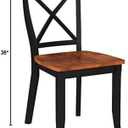 Home Styles Classic Black and Oak Pair of Dining Chairs, with Solid Hardwood Construction, Cottage Oak Finish, X-Style Back, and Mission Style Look, Set of Two, unspecified