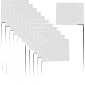 Marking 30 Pack Yard Flags - 12 x 2.5 x 3.5 Inch Landscape Flags for Lawn, Survey, Sprinkler & Irrigation (White)