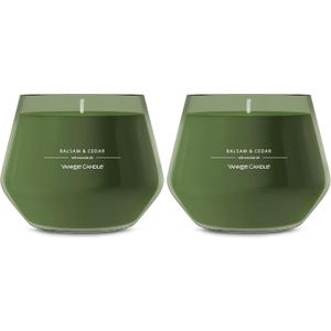 Yankee Candle Studio Medium Candle, Balsam & Cedar, 10 oz: Long-Lasting, Essential-Oil Scented Soy Wax Blend Candle | 40-65 Hours of Burning Time (Pack of 2)