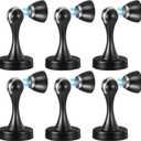 6 Pcs Magnetic Door Stoppers, Stainless Steel Heavy Duty Magnetic Door Stops for Wall and Floor Mounting, Door Holder Keep Door Open (Black)