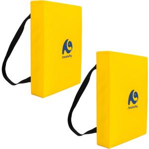 Boat Throwable Flotation Cushion,Emergency Marine Throwable Seat Cushion and Boat Throw Flotation Devices for Kayaks Canoes,Coast Guard USCG Approved Type IV PFD,Yellow-2PK